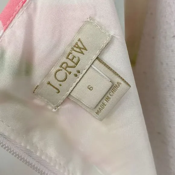 J. CREW Factory Women Dress Sz 6 Floral Hawaiian Tropical Aline Seaside Coastal - Picture 6 of 6